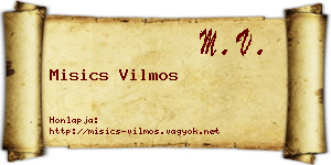 Misics Vilmos névjegykártya
